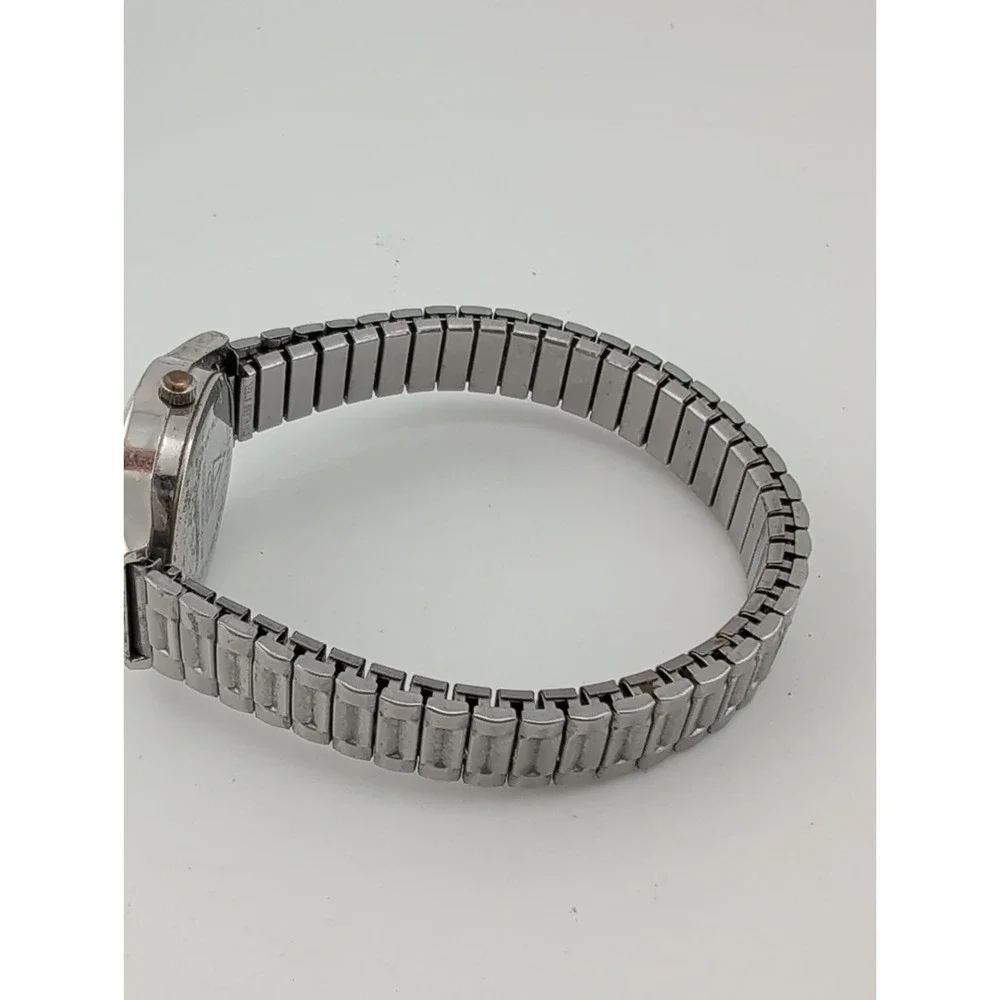Accutime Women's Watch 28mm Case Silver Stretch Band- New Battery